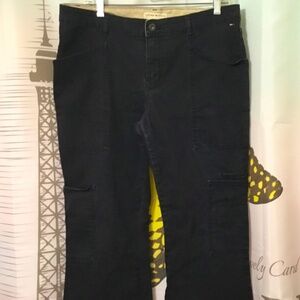 Tommy Hilfiger Y2K Cargo Pants Women Size 15 Flare Leg Canvas Stretch Pants